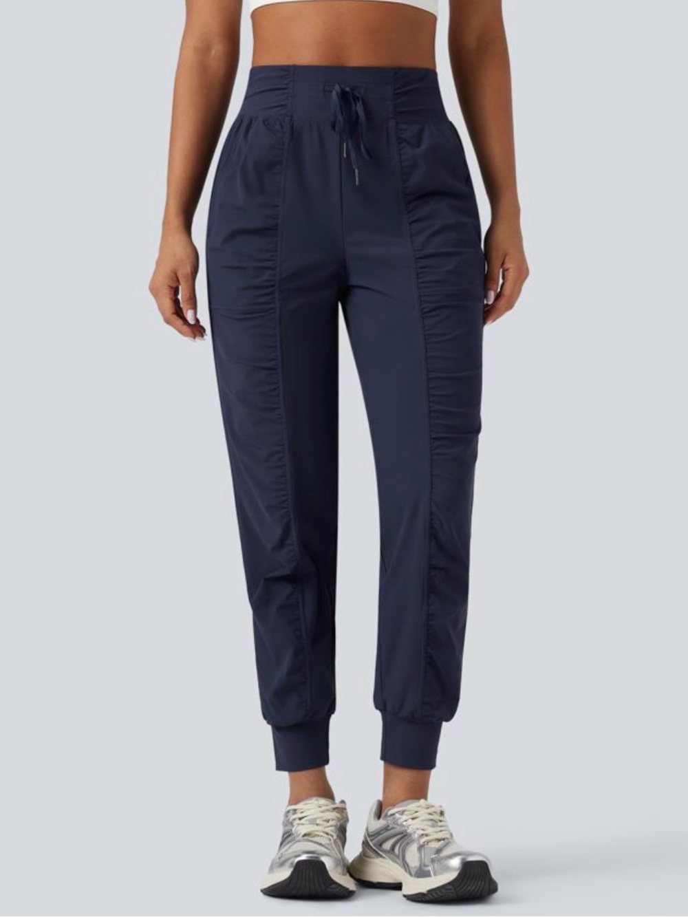 HALARA High Waisted Drawstring Ruched Tapered Quick Dry InstantCool